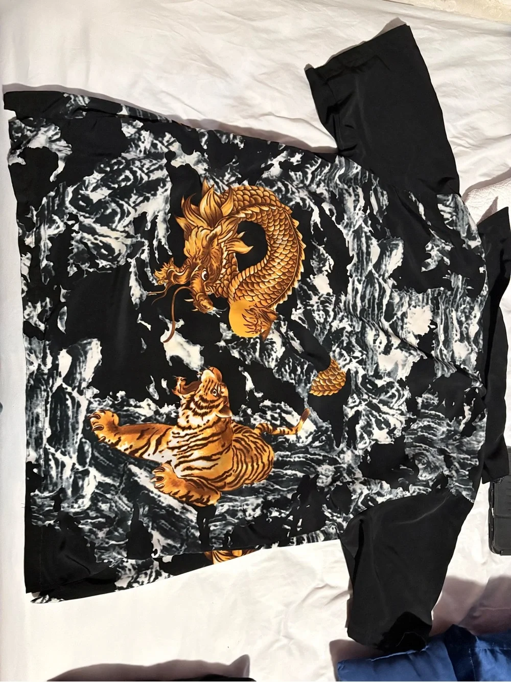 Vintage K.A.D. Clothing 90s Dragon And Tiger Button Up Hawaiian Shirt